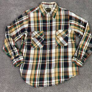Vintage The Alaskan Klondike Flannel Shirt Men's Medium Brown USA Made Outdoor